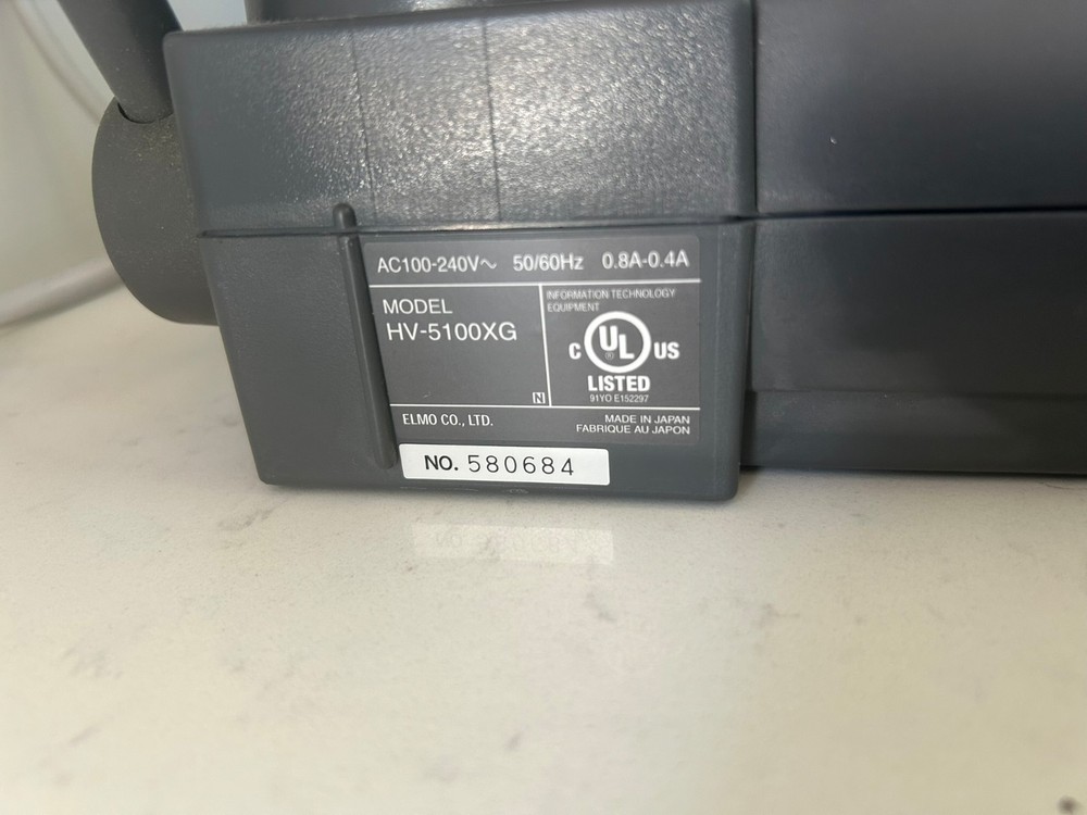 ELMO HV-5100XG Document Camera Visual Presenter w/ TFT/LCD Screen Remote Tested