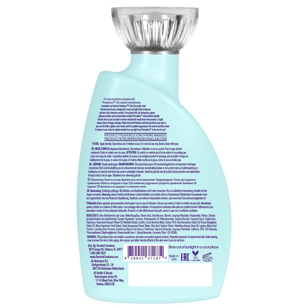 Devoted Creations PRISMATICA Intensifier Optimizer Tanning Lotion 13.5oz Bottle