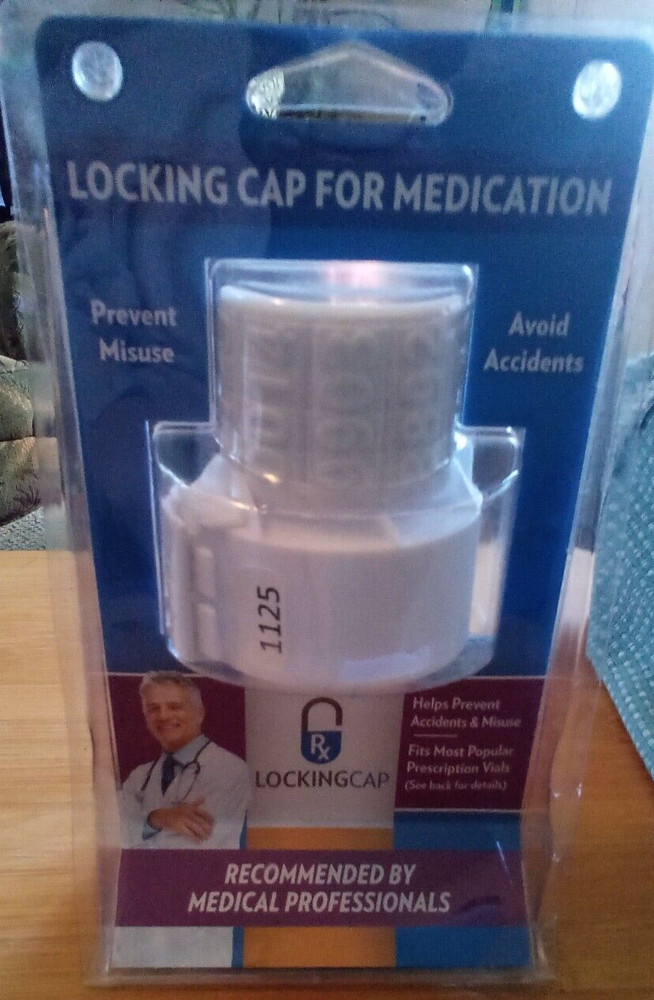 LOCKING CAP FOR MEDICATION- Gatekeeper 4 Digit Combination Lock on Bottle New