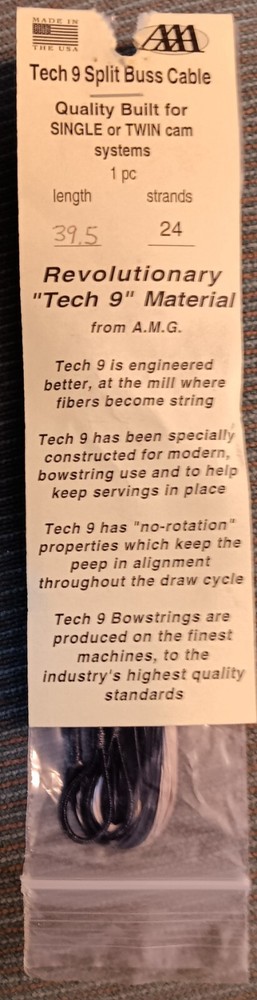 New In Package Tech 9 Bowstring Split Buss Cable 39.5" Length 24 Strands!
