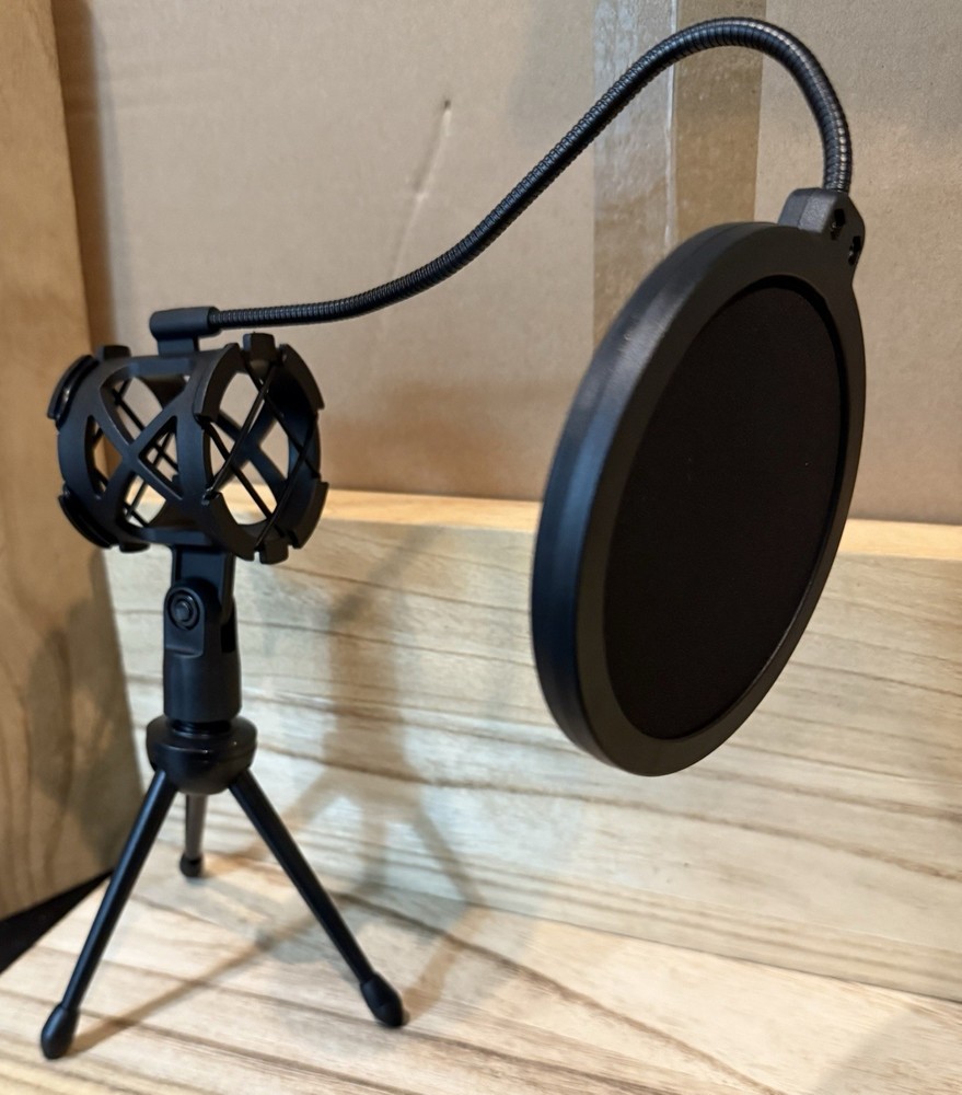 Foldable Microphone Tripod Stand Desktop Mic Holder Shock Mount - A0220