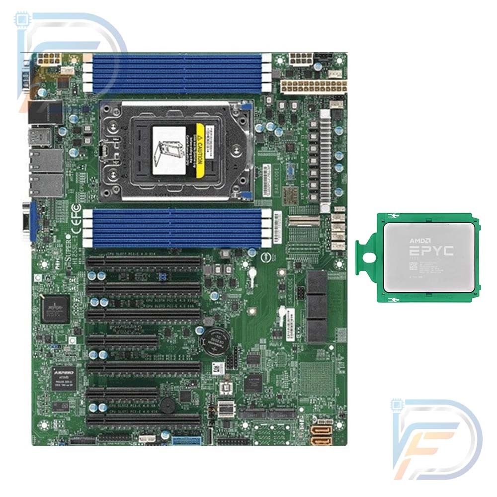 AMD EPYC 7402P 24C 48T CPU + Supermicro H12SSL-i SP3 DDR4 Server Board Combo