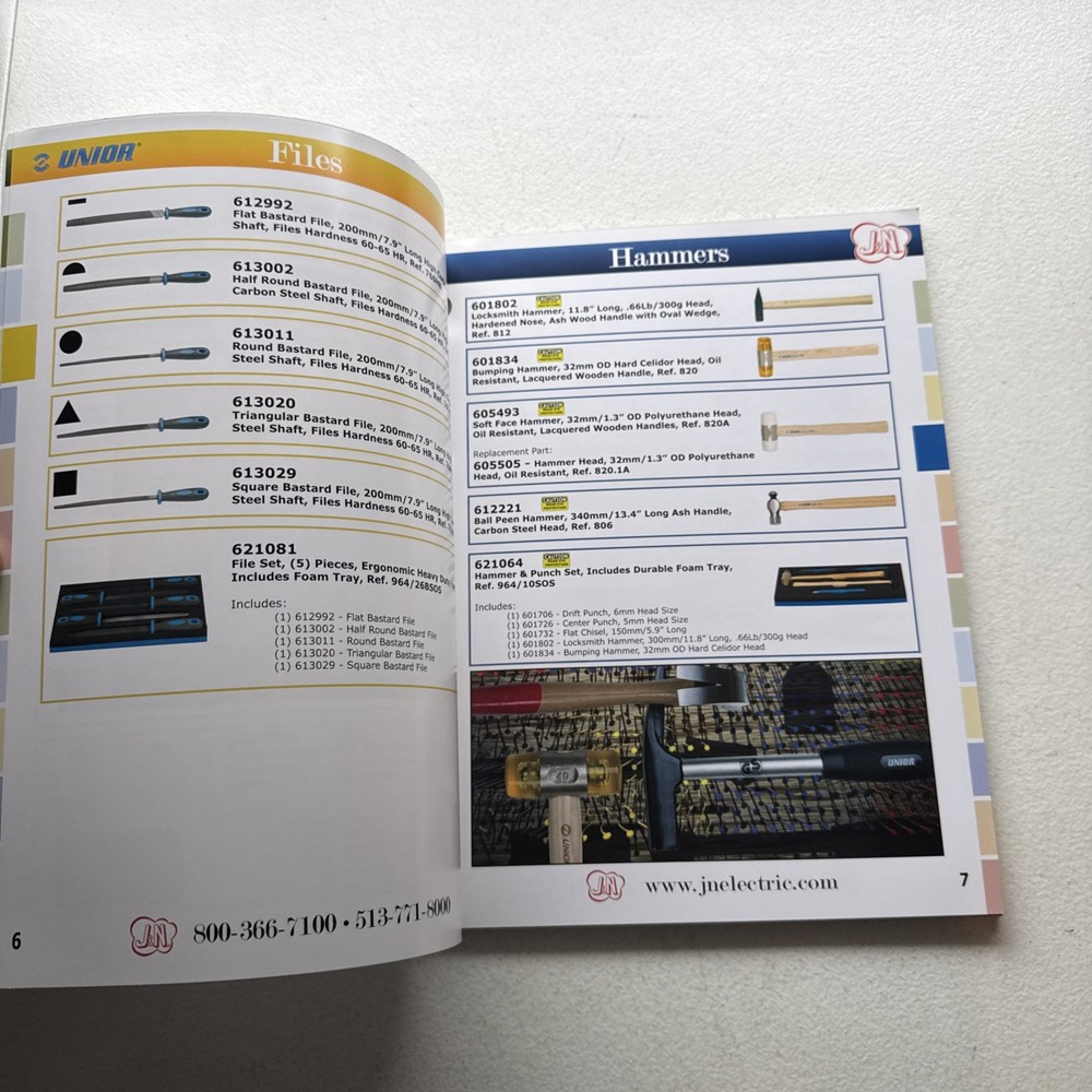 Unior Distributed By J&N Hand Tools Catalog 2011