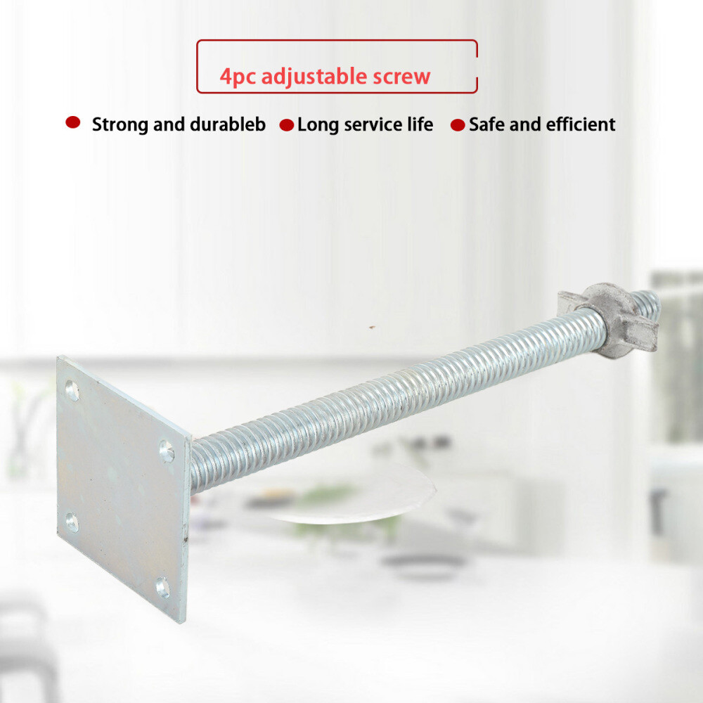 Adjustable Leveling Jacks 18" Scaffolding Solid Screw Jack with Base Plate 4Pcs