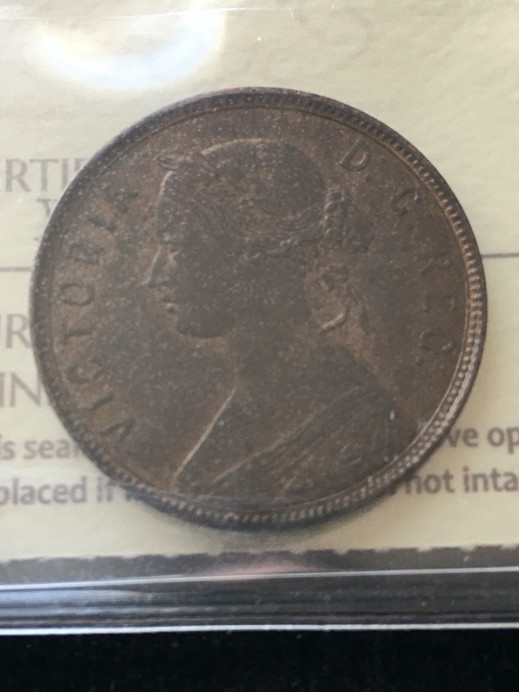 1890 ICCS Graded Newfoundland, Large One Cent, **MS-63**