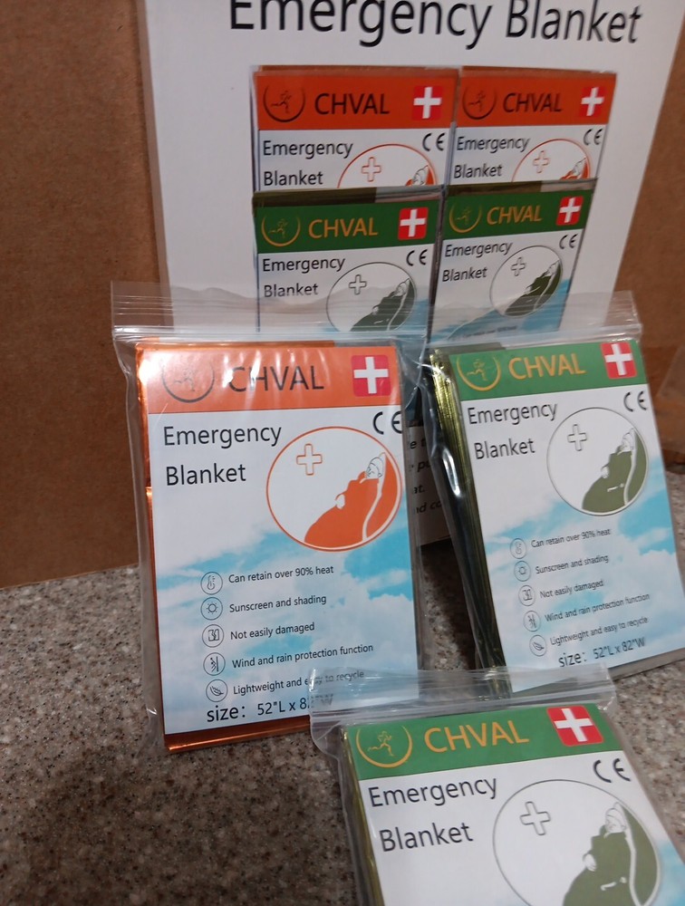 CHVAL Emergency Blankets - size 52L" x 82W"