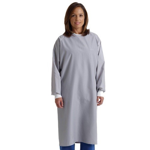 MEDLINE REUSABLE FLUID-RESISTANT POLYESTER ISOLATION GOWNS LEVEL 1 GREY quant :1