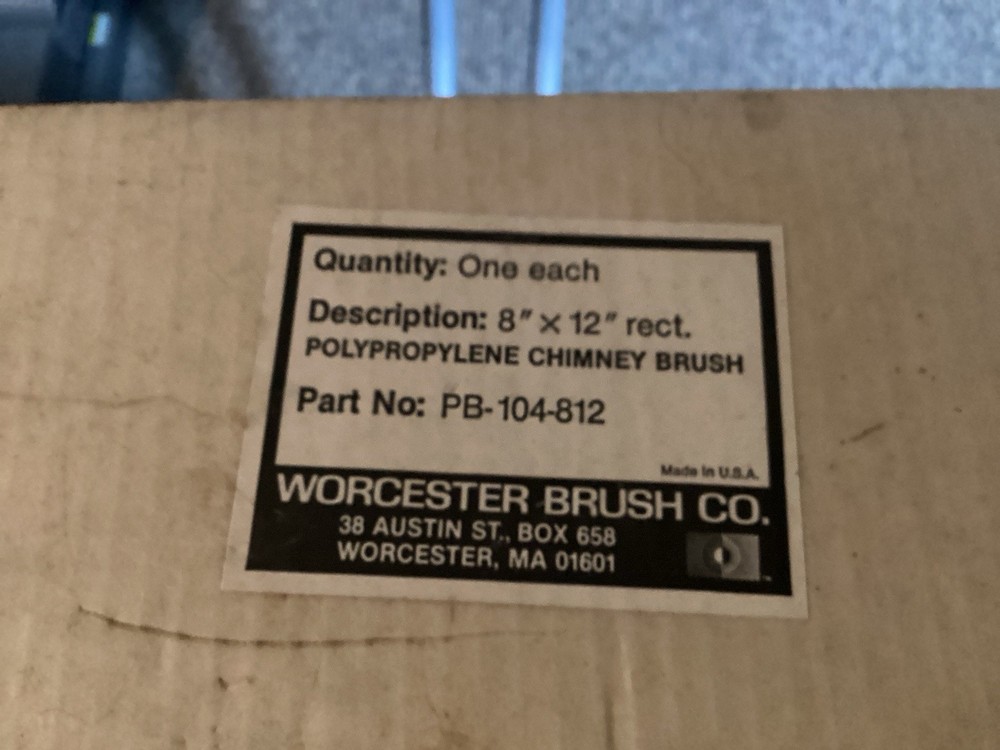 Worcester Brush Co. 8"x12" Rectangular Poly Wire Professional CHIMNEY BRUSH NOS