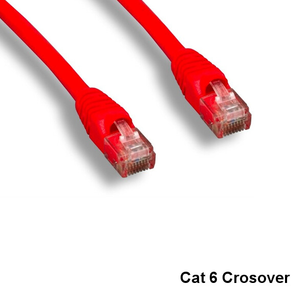 Kentek Red 10ft Crossover Cat6 UTP Ethernet Patch Cord 24AWG PC Switch Router