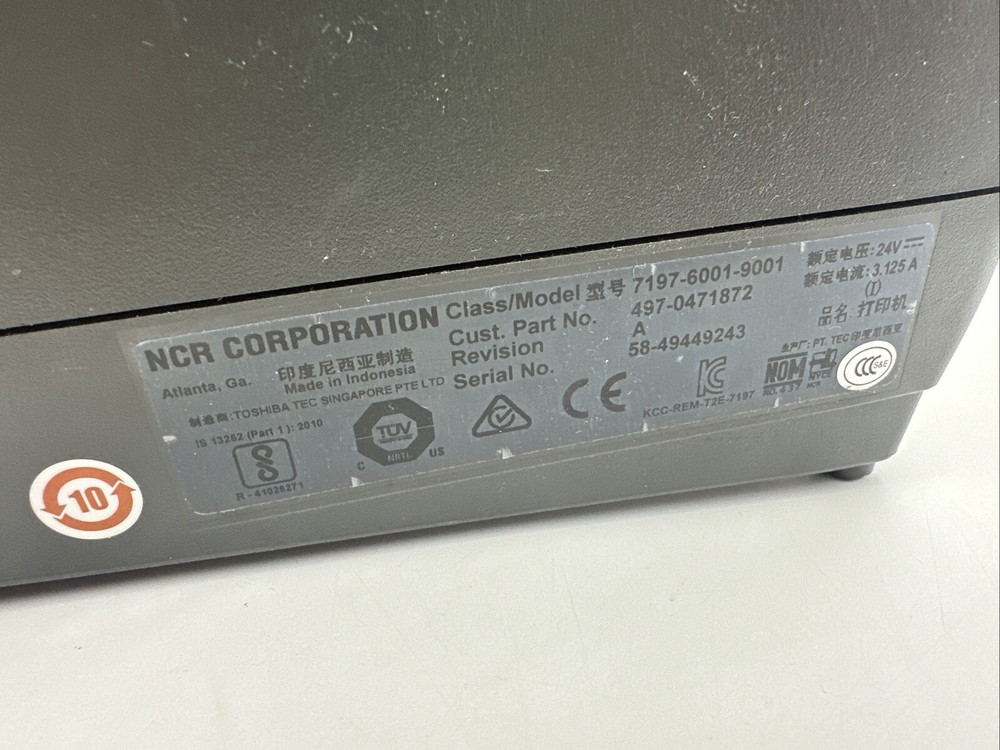 NCR 7197-6001-9001 Real POS Thermal Receipt Printer USB Serial UNTESTED