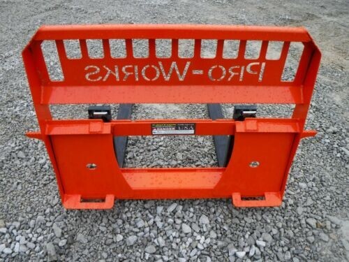 72" Root Grapple Bucket and 48" Long Pallet Forks Attachment Combo Quick Attach