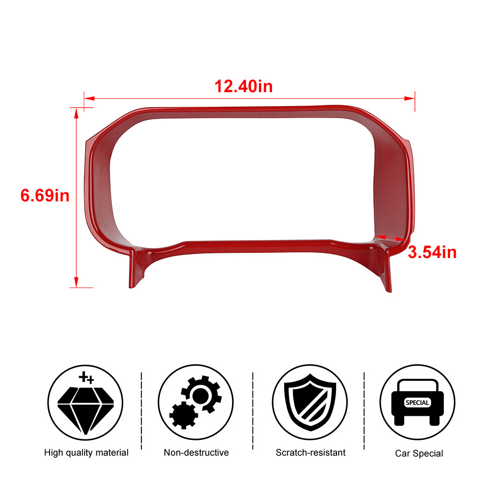 Interior Dashboard Instrument Frame Red Cover Trim For Ford Bronco Accessories