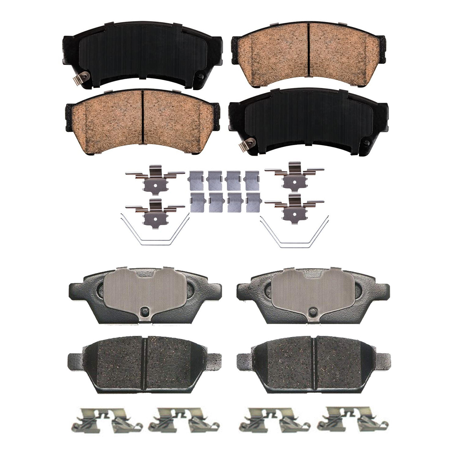 Front & Rear Ceramic Brake Pads Ford Fusion Lincoln MKZ Mazda 6 Milan Brakes Kit