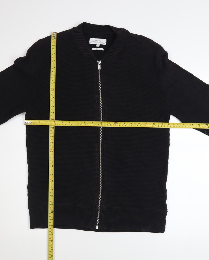 Next Men's Black Medium Basic Jacket 100% Cotton Zip Up Casual Bomber