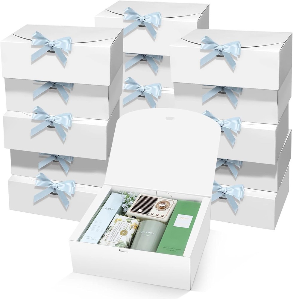 15-Pack Versatile White Gift Boxes with Lids - Easy Assembly & Large Capacity
