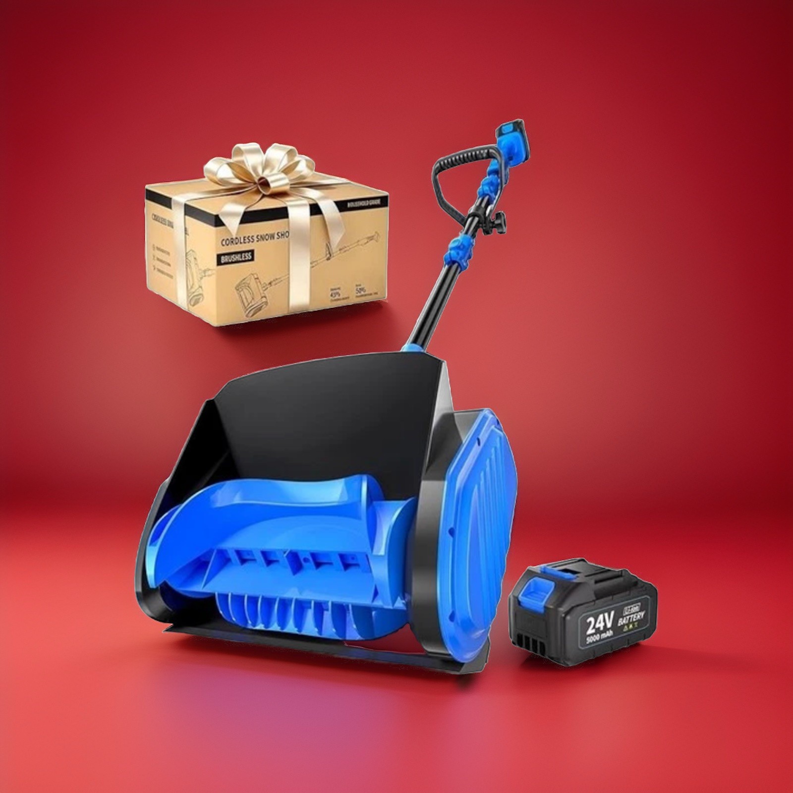 Electric Cordless Snow Shovel, 14.4-Inch | 24V | 5.0Ah Brushless Cordless Snow B