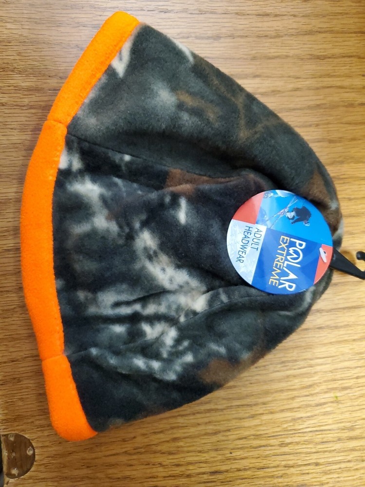Polar Extreme Polyester Beanie Camo and Orange