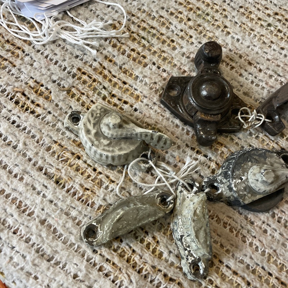 Three Antique Cast-Iron Window Latch Locks