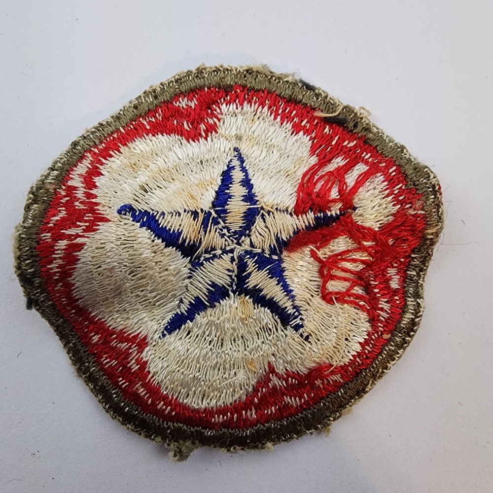 WW2 U.S. Army Service Forces Shoulder Insignia Patch, OD Border, WORN
