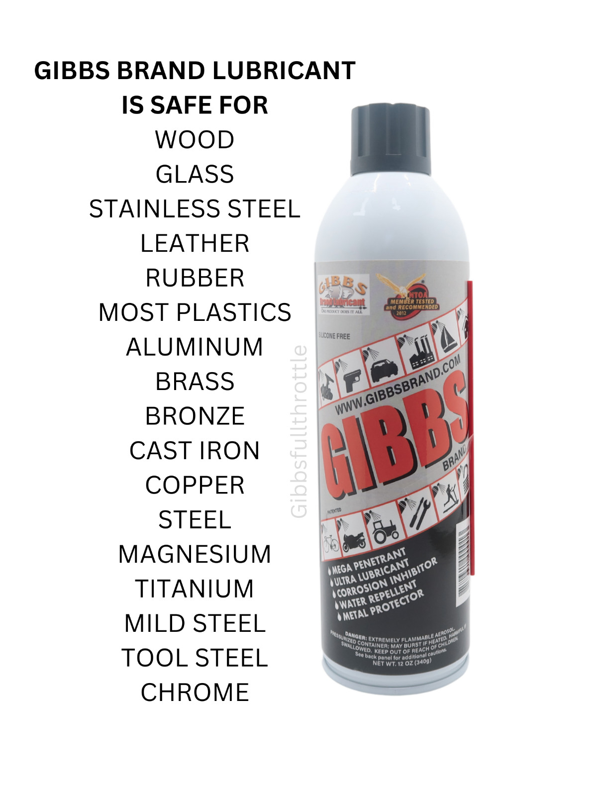 Gibbs Brand Lubricant (12-12oz cans, one case)