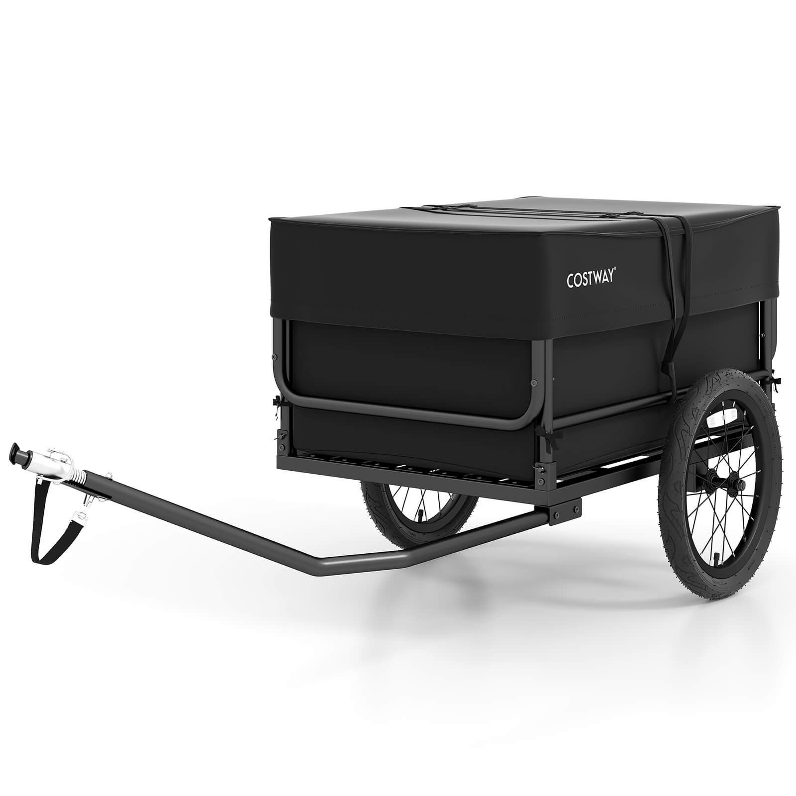 Bike Cargo Trailer, 220 LBS Metal Bicycle Wagon Cart w/Universal Hitch&16” Tires