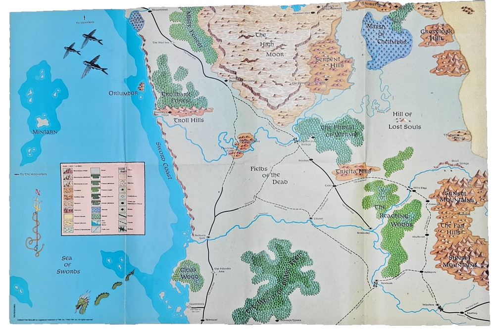 Forgotten Realms Campaign Setting. Dungeons & Dragons 2nd Edition Box Set. VG+