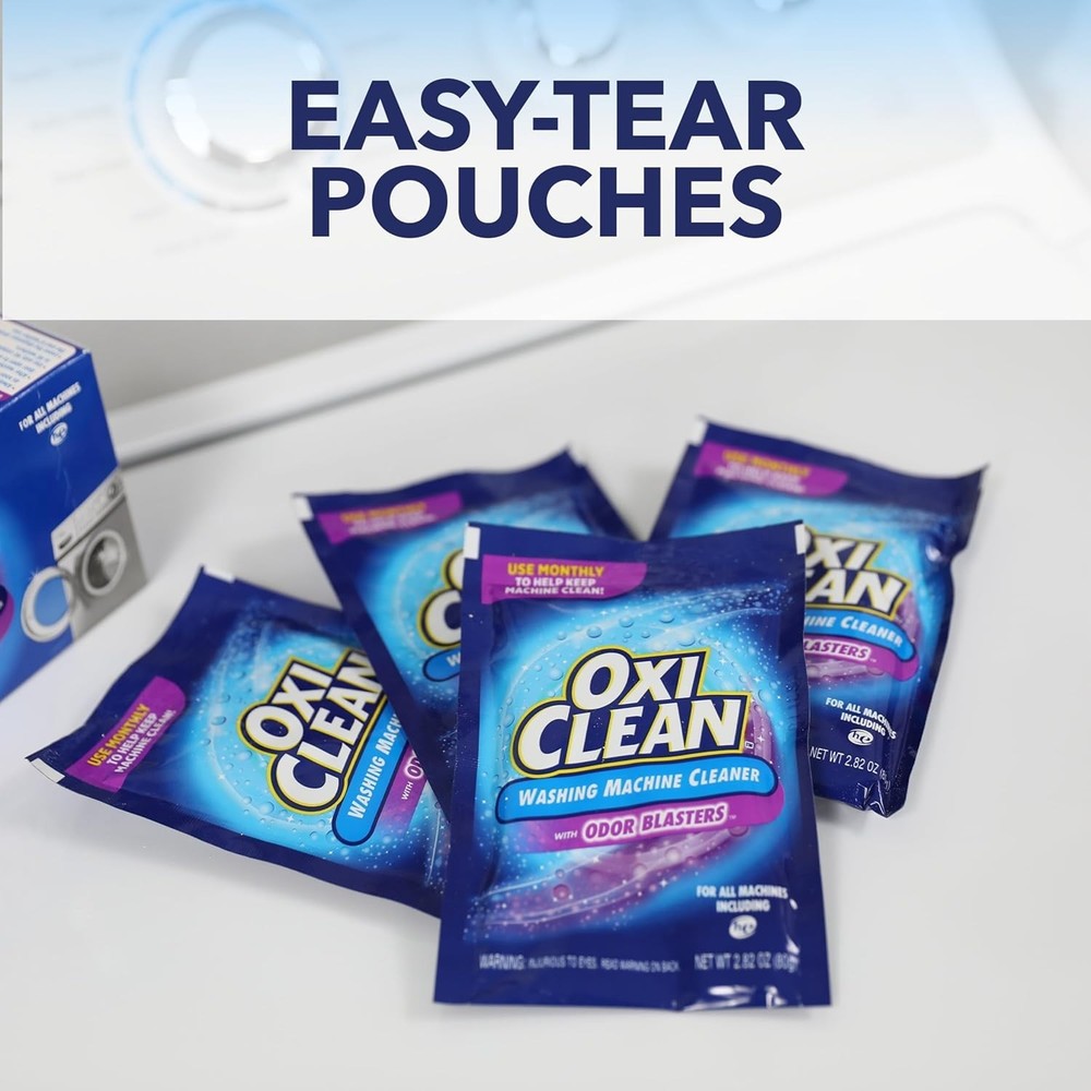 4 Count Odor Blaster Washing Machine Cleaner - Safe for All Washers & Septic