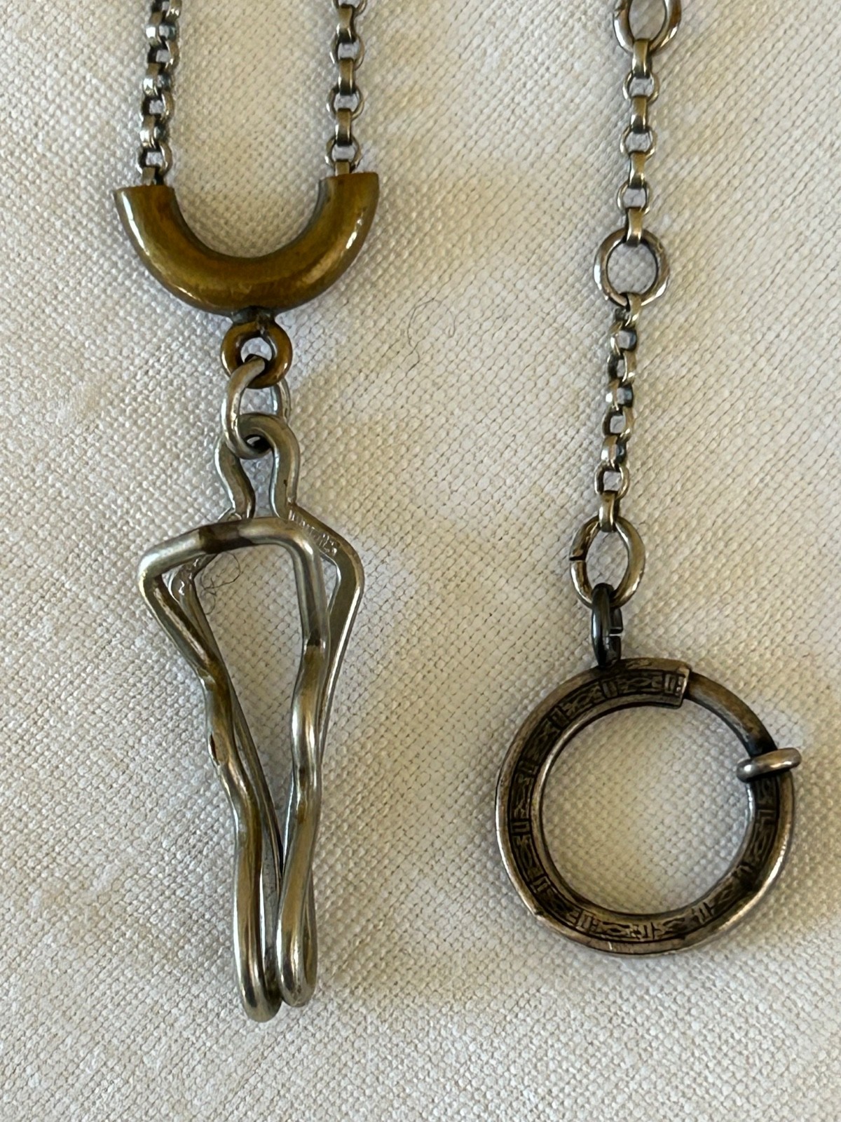 Vintage Signed SWANK Pocket Watch Chain with Slide