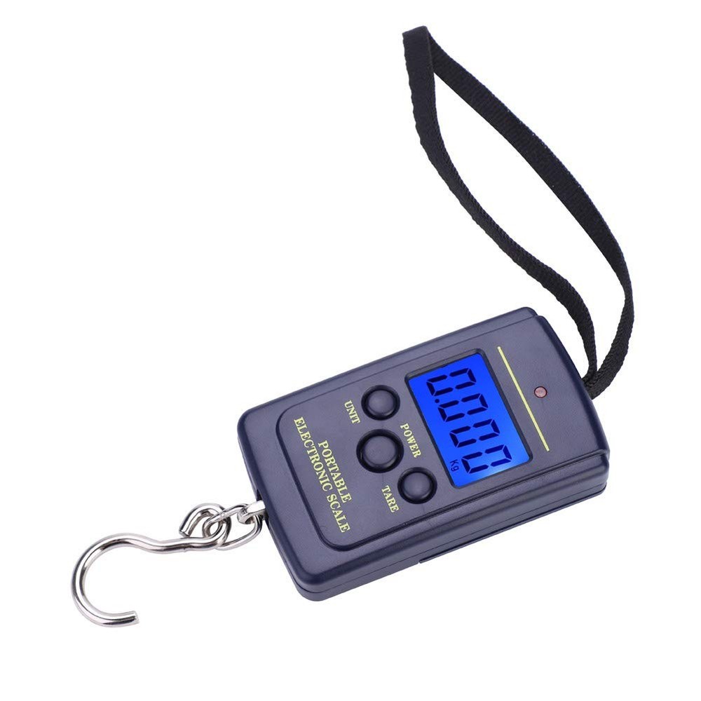Digital Fish Scale with Backlit LCD Display, 88lb Capacity, Portable &