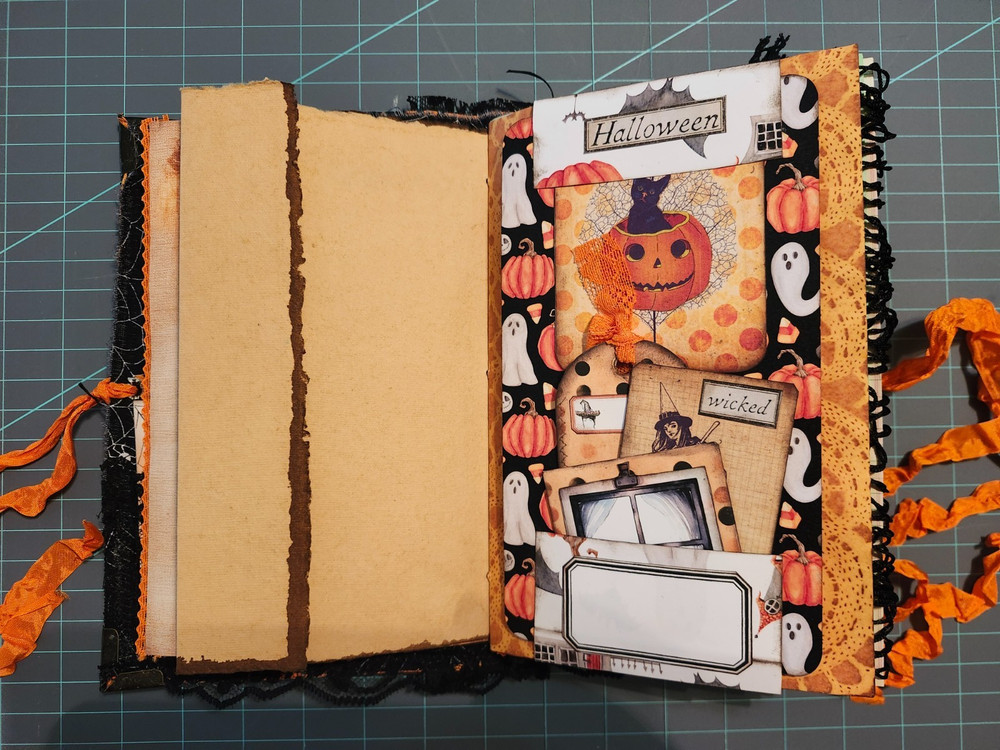 Halloween Ghostly Journal Handmade with Orange Ties