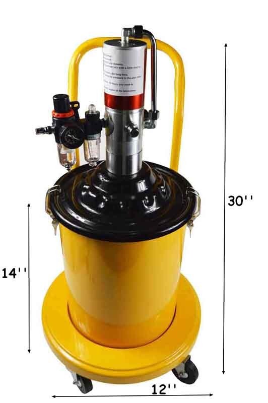 Pneumatic Compressed Air Grease Injector 5gal/20L Adjustable Working Pressure