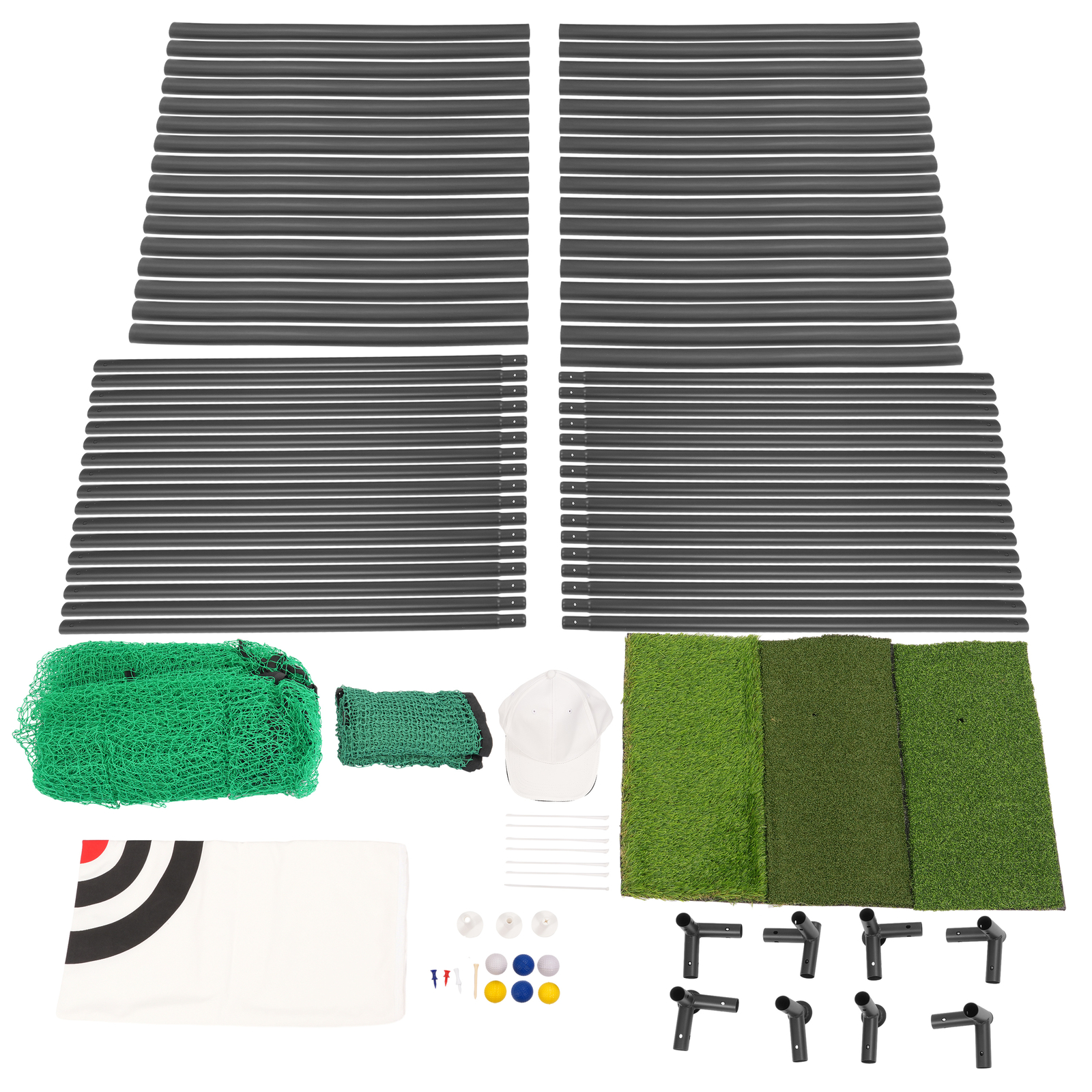 10X10FT Golf Driving Cage Net For Swing Practice Hitting Kit W/Training Aids