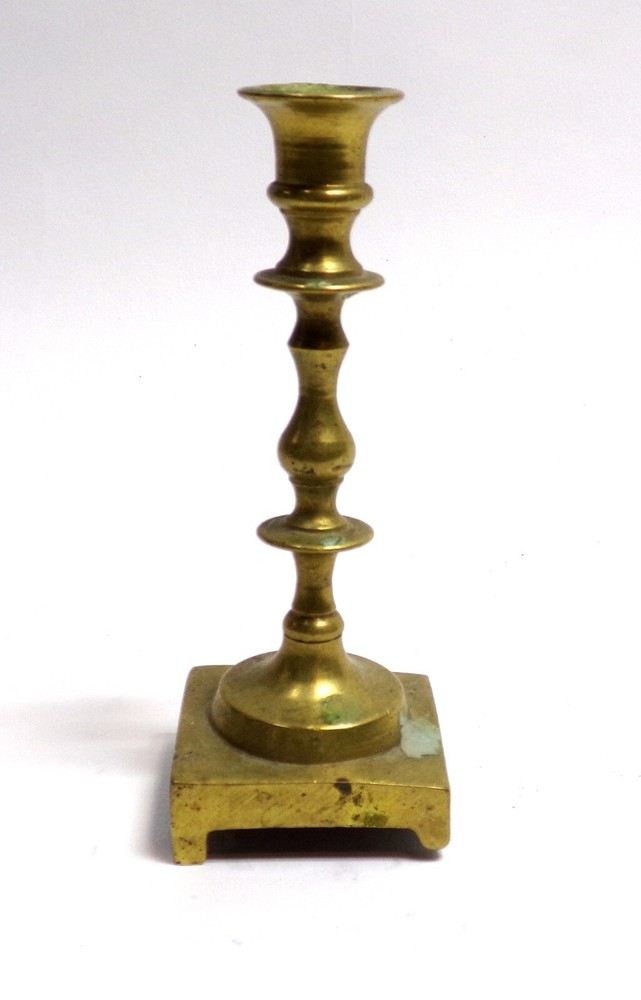 VINTAGE 4 5/8" SOLID BRASS SMALL GOTHIC TAPER CANDLE HOLDER SET