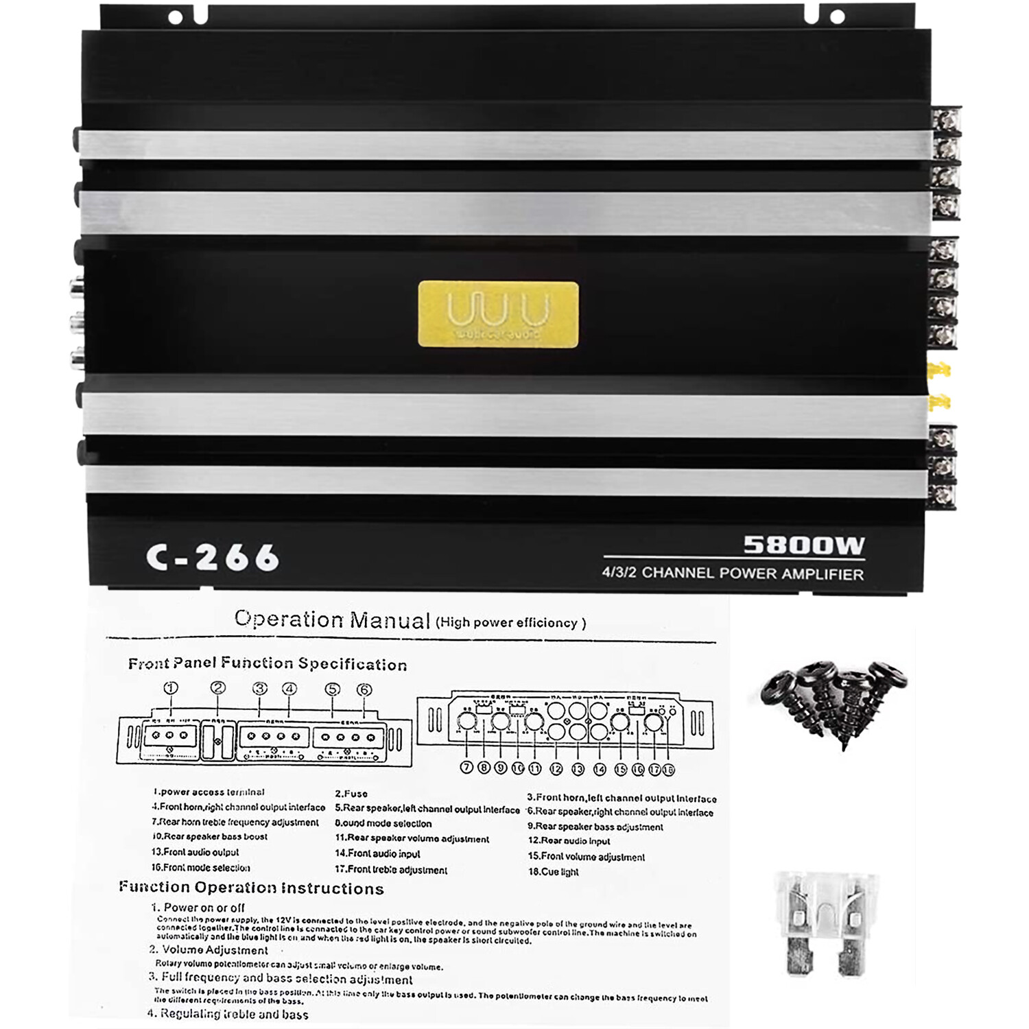 5800W Watt 4 Channel Car Truck Amplifier Stereo Audio Speaker Amp System Device