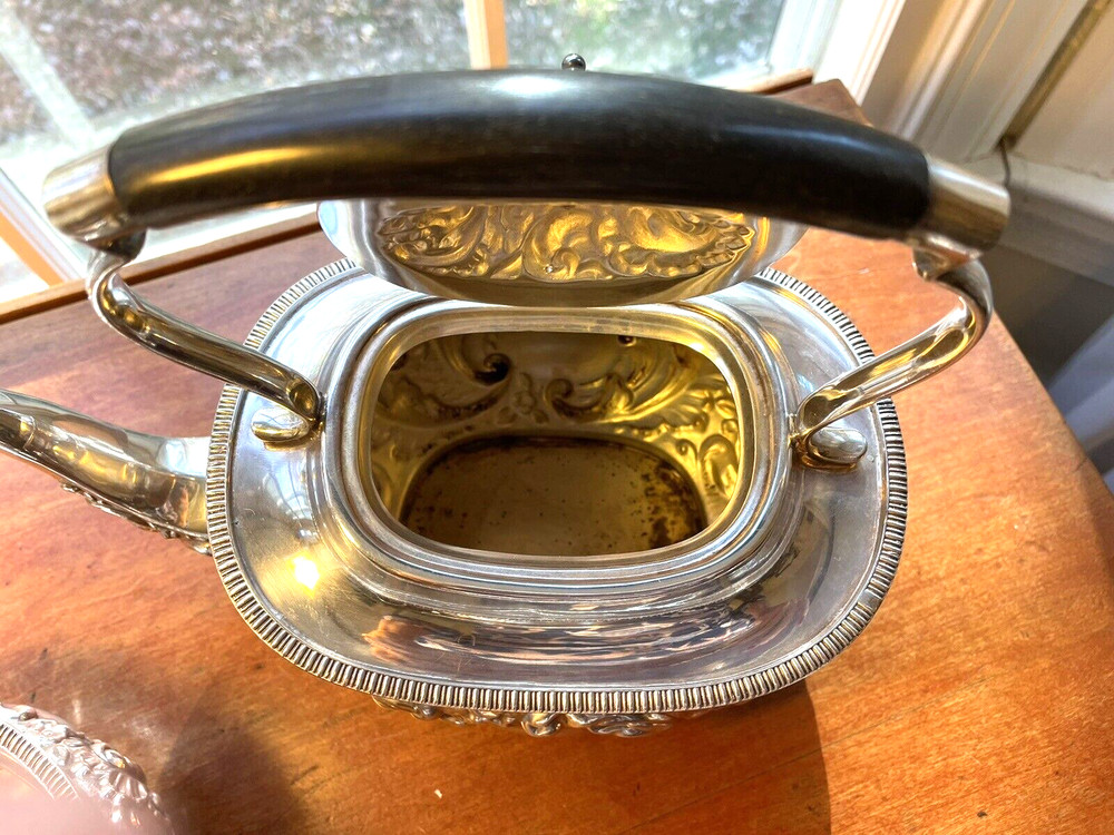 Antique Sheffield Silver Plated Tea Set Repousse 1920's - 4 Pcs