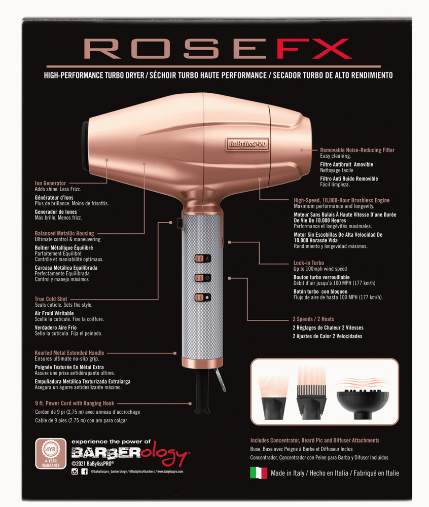 BaBylissPRO ROSEFX High-Performance Turbo Dryer | FXBDRG1