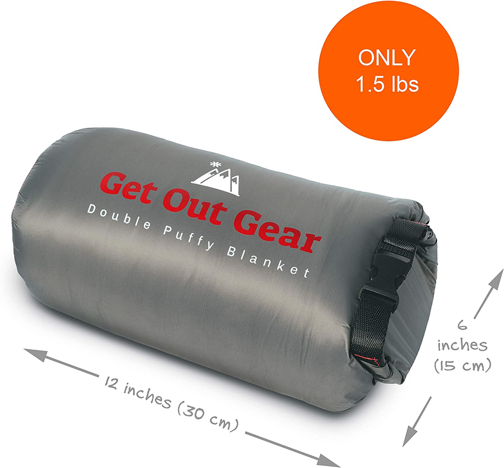 Get Out Gear Double Puffy Camping Blanket - Extra Puffy Packable Lightweight |