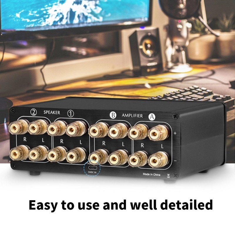 Level Meter Analog Meter 2 In 2 Out Sound Switcher Splitter Remote Controller