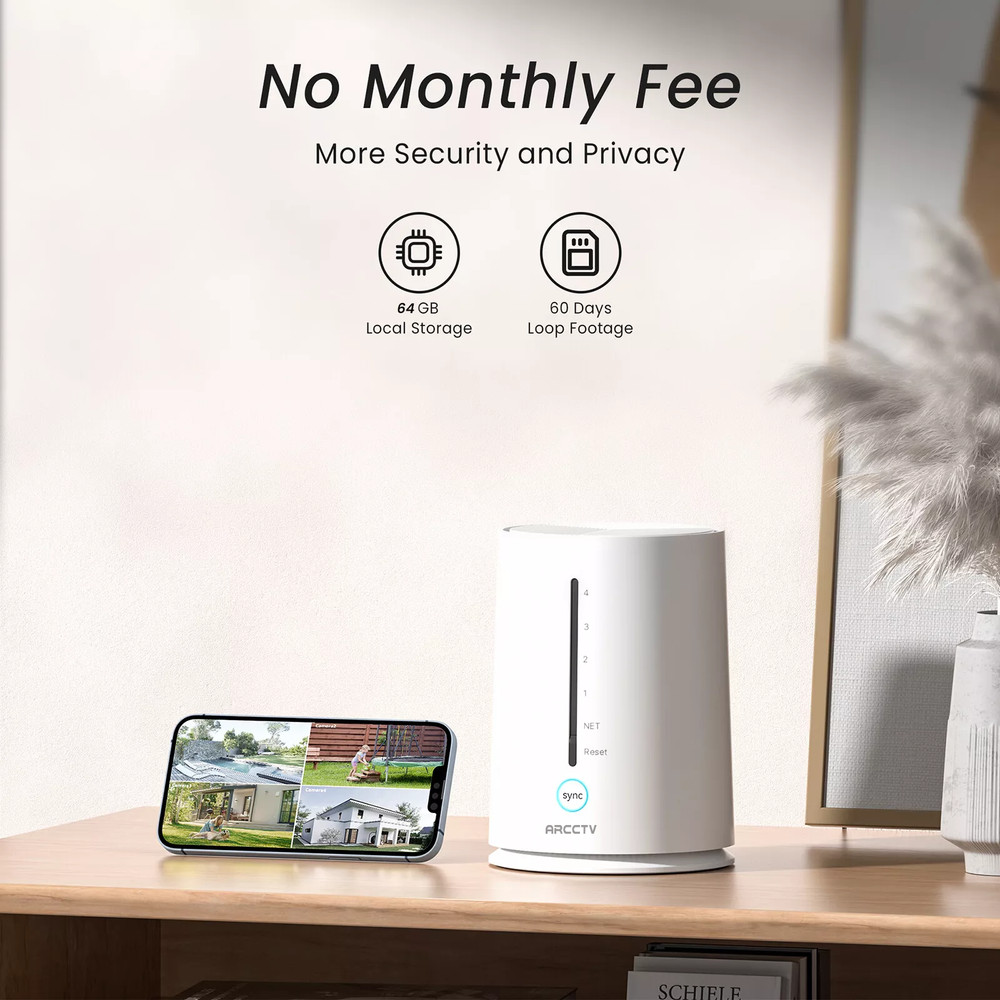 ARCCTV Solar Battery Powered Wireless Security Camera System Outdoor Audio Wifi