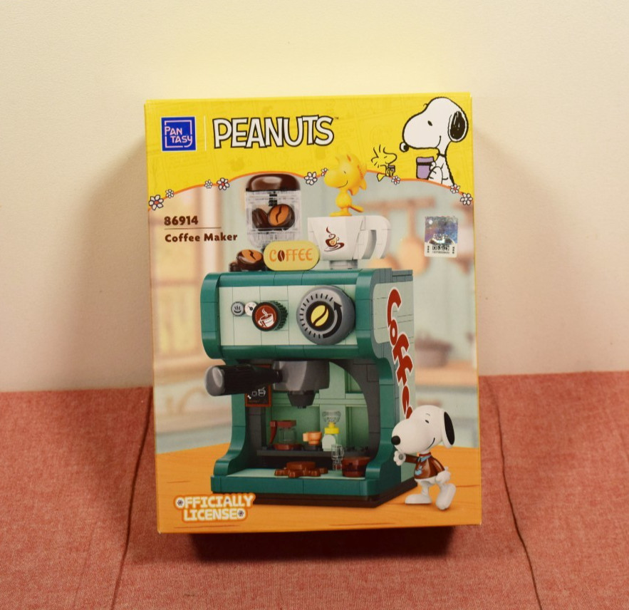Pantasy Peanuts Snoopy Coffee Maker Retro Buildable Brick Block Set 86914 #