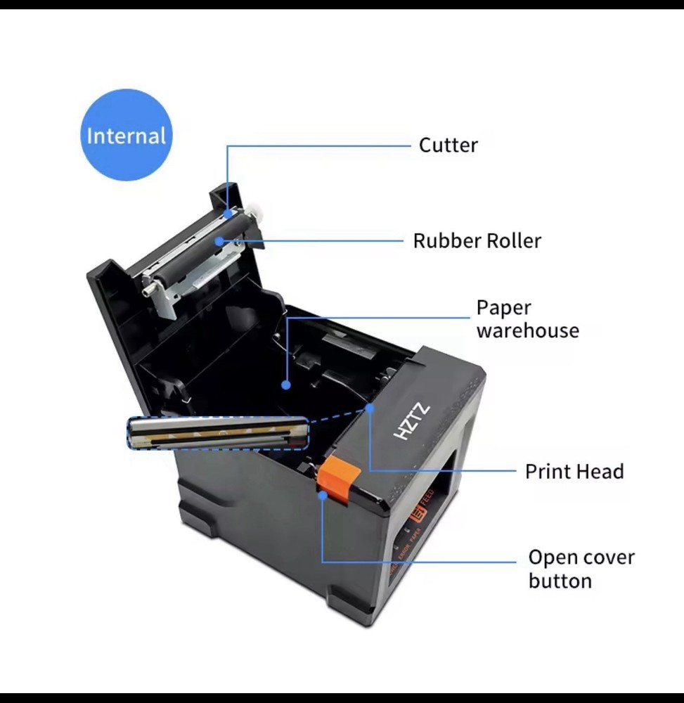 80mm Thermal Receipt Printer,USB POS Printer,Support Windows/Mac/Linux/OPOS