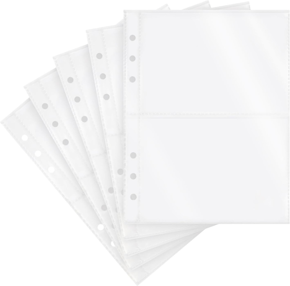 20 Sheets Clear Binder Sleeves Pocket Sheets Protectors Double Sided Plastic Sle