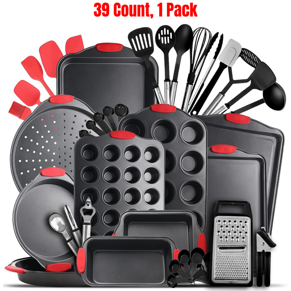 Baking Pan Set, 39 Piece Premium Baking Set, Nonstick Bakeware Sets BPA Free,Set
