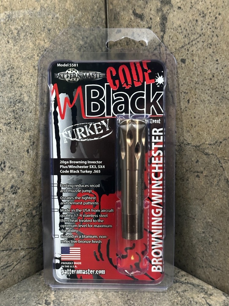 Patternmaster Code Black Turkey Choke Tube for 20ga Brown Inv +/Win SX .565