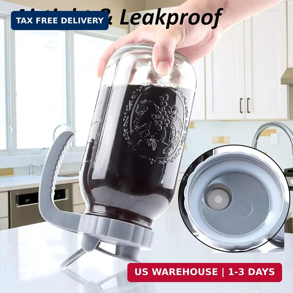 Cold Brew Coffee Maker 64 OZ 2 Pack Mason Jar Cold Brew Pitcher With Infuser 2 Q