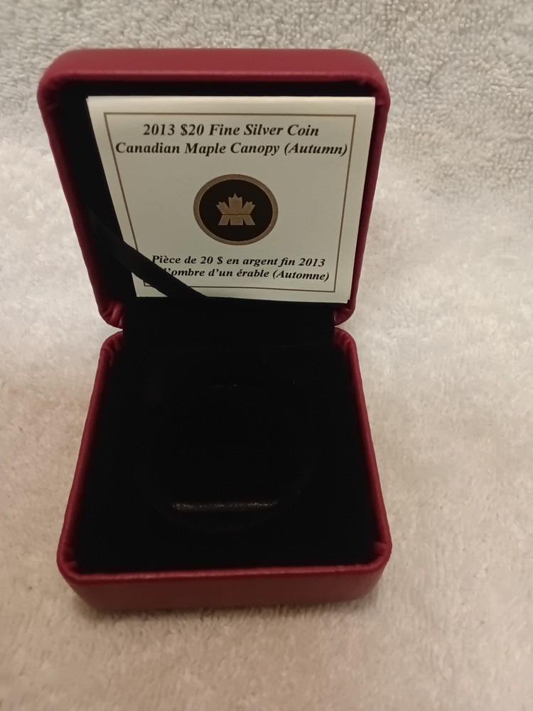 2013 - $20 Canadian 1oz Silver Maple Canopy EMPTY BOX OGP & COA. EMPTY!!