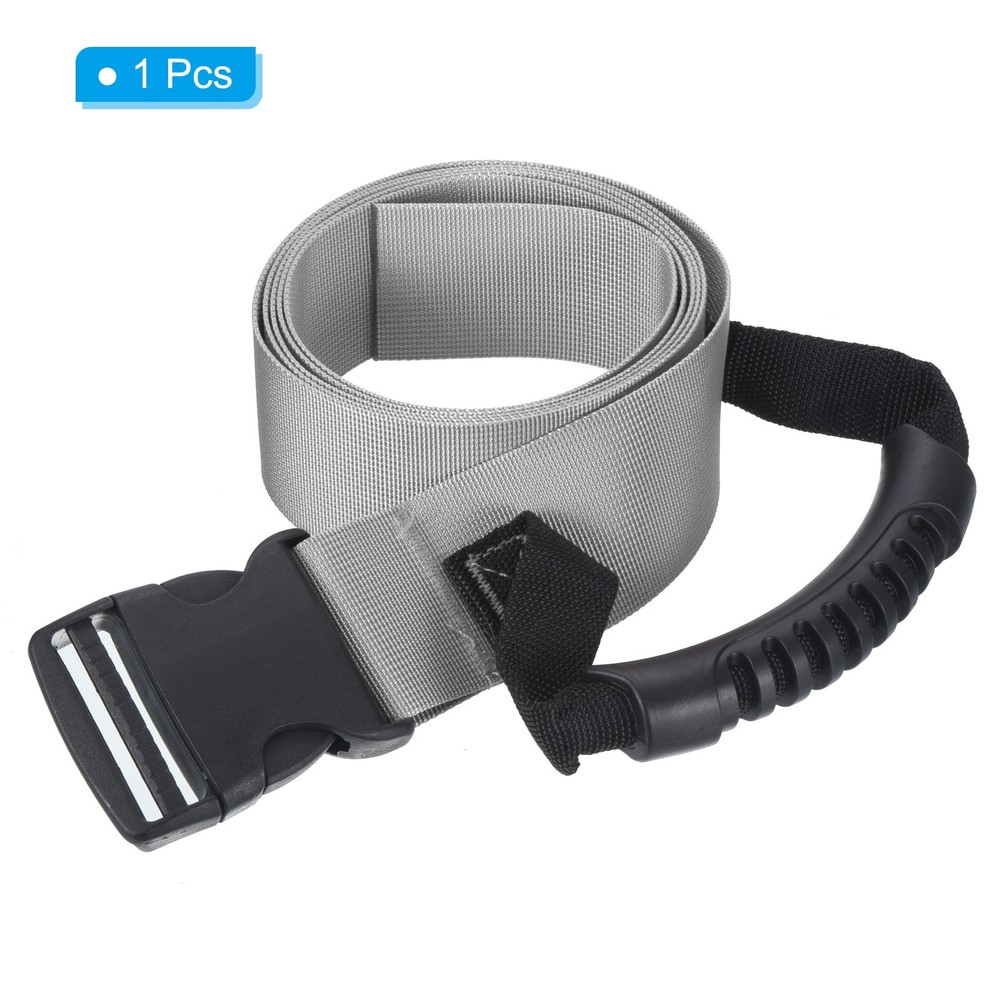 Carrying Strap with Handle, Adjustable Nylon Belt for Moving Boxes, Gray