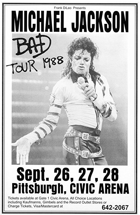 Michael Jackson Bad Tour 1988 Pittsburgh PA Concert Poster Replica🔥CLEARANCE🔥