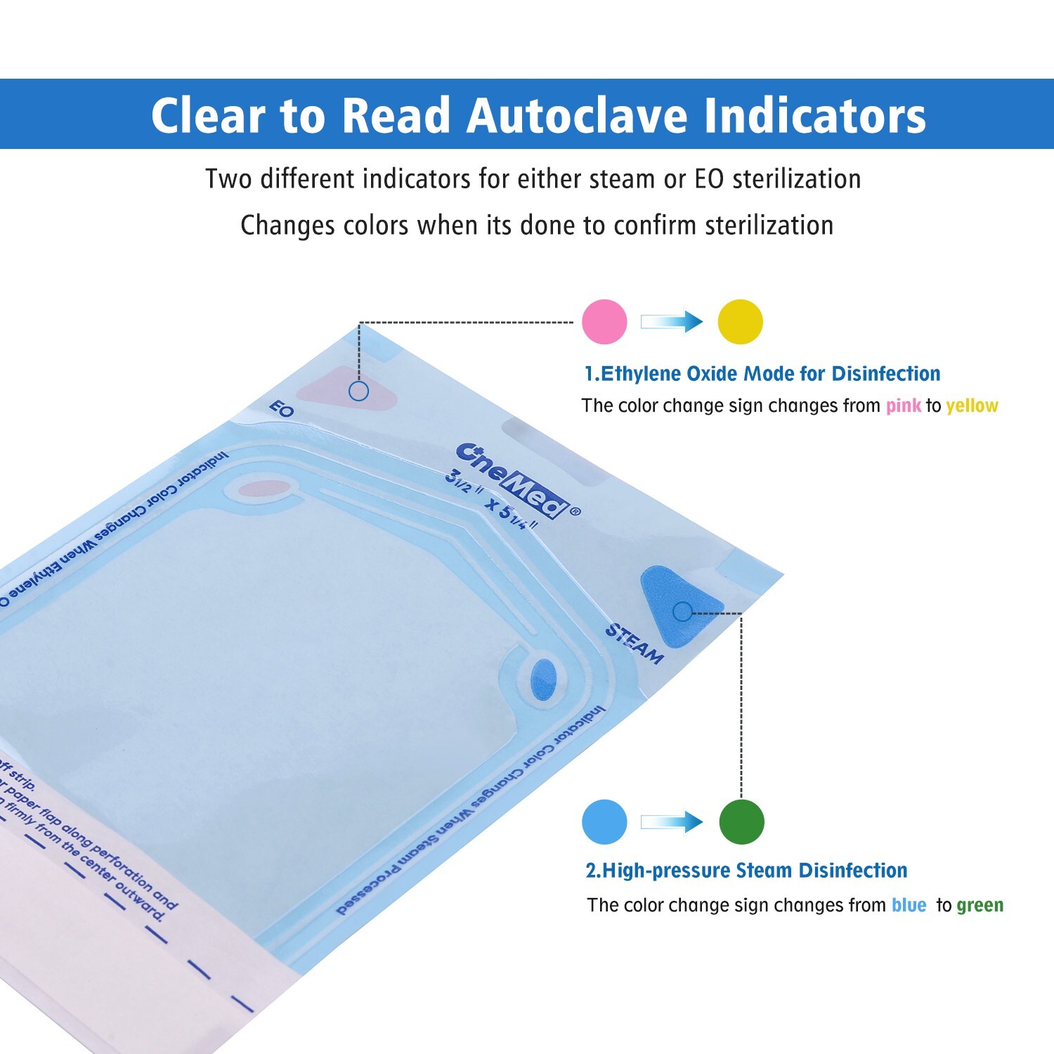 OneMed Self Seal Sterilization Pouches, for Dental Tattoo Nail 3.5"x5.25"-200