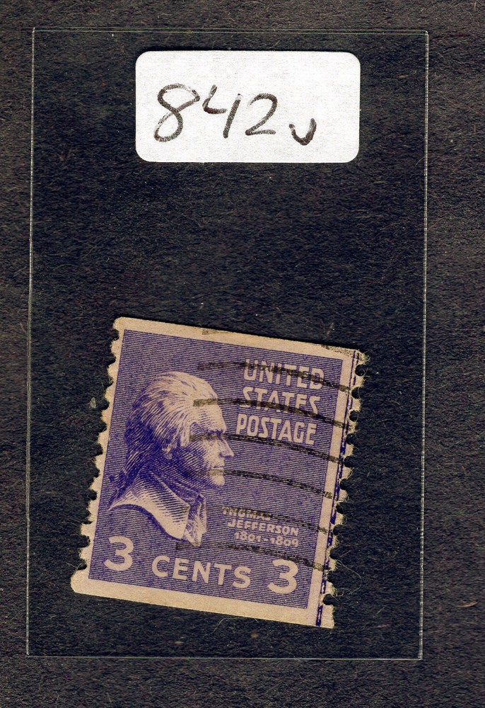1939 Stamp #842 Thomas Jefferson Used